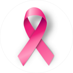 Shadowed Breast Cancer Awareness Pink Ribbon Sticker