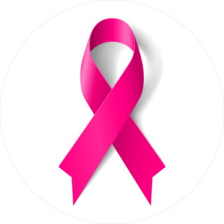 Shadowed Breast Cancer Awareness Ribbon Sticker