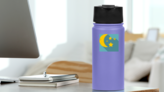 Shadowed Stars And Moon Sticker on a Water Bottle (New) example