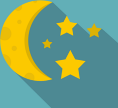 Shadowed Stars And Moon Sticker