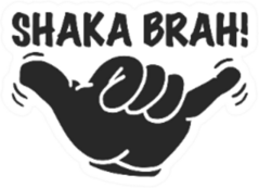 Shaka Hand Gesture Icon Shaka Brah Sticker