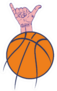 Shaka Hand Graphic Design Basketball Sticker