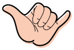 Shaka Hand Hang Loose In Color Sticker