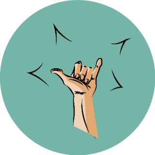 Shaka Hand In Comics Art Sticker