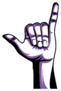 Shaka Hand In Purple Sticker