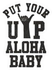 Shaka Hand Put Your Hand Up Aloha Baby Sticker