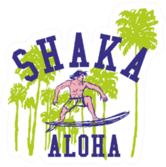 Shaka Hand Sign Aloha Surfer Sticker