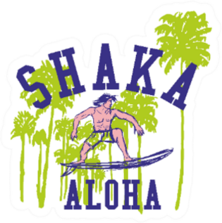 Shaka Hand Sign Aloha Surfer Sticker