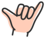 Shaka Hand Symbol Illustration Sticker