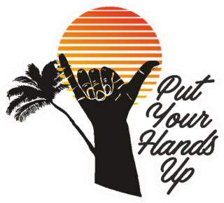 Shaka Hands Put Your Hands Up Sticker