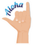 Shaka Sign Blue Aloha Sticker