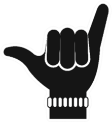 Shaka Sign Hand Wearing Bracelet Sticker