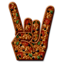 Shaka Sign Pizza Sticker