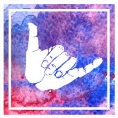 Shaka Surfers Hand In Colorful Paint Square Sticker