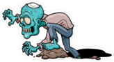Shallow Grave Cartoon Zombie Sticker