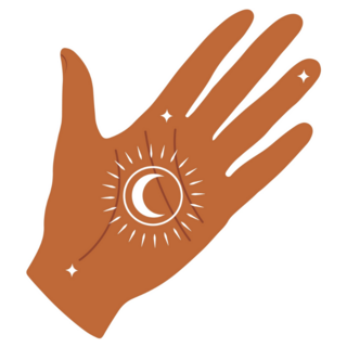 Shaman Hand With Moon And Stars Sticker