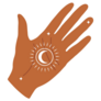 Shaman Hand With Moon And Stars Sticker