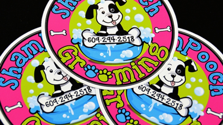 ShamPooch Grooming Circle Stickers