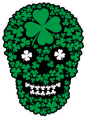 Shamrock Skull Sticker