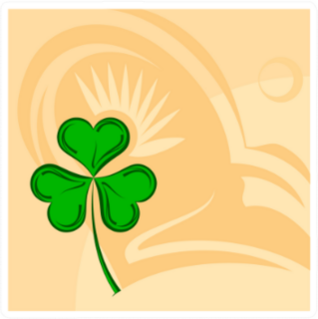 Shamrock Three Leaf Clover Art Illustration Sticker