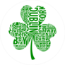 Shamrock With The Biggest Cities Of Ireland Sticker