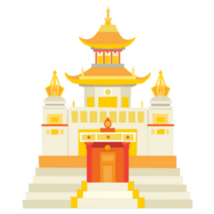 Shaolin Temple China Oriental House In Cartoon Style Sticker