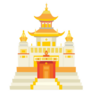 Shaolin Temple China Oriental House In Cartoon Style Sticker