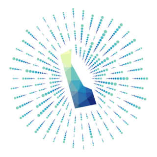 Shape Of Delaware, Polygonal Sunburst Sticker