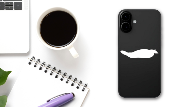 Shapely Walrus Sticker on a Phone (New) example