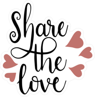 Share The Love Calligraphy Sticker