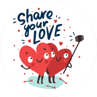 Share Your Love Selfie Heart Sticker