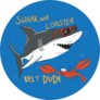 Shark and Lobster Best Dude Sticker