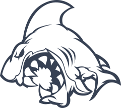 Shark Biting Sticker