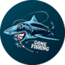 Shark Fishing Logo Sticker