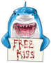 Shark Holding Free Kiss Sign Sticker
