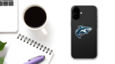 Shark Illustration Mascot Sticker on a Phone (New) example