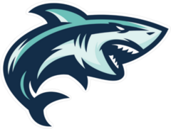 Shark Illustration Mascot Sticker