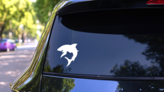Shark Shape Sticker on a Rear Car Window (New) example