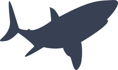 Shark Swimming And Looking Up Sticker