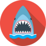 Shark With An Open Mouth Circle Sticker