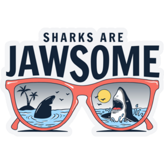 Sharks Are Jawsome California Illustration Sticker