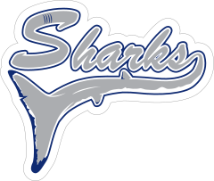 Sharks Logo Type Mascot Sticker