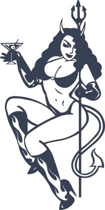 She Devil With Flaming Boots Sticker