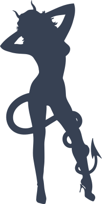 She Devil With Tail Wrapped Around Leg Sticker