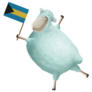 Sheep Bahama Flag Sticker