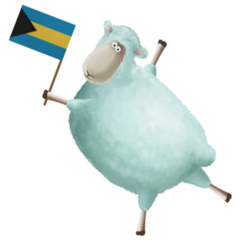 Sheep Bahama Flag Sticker