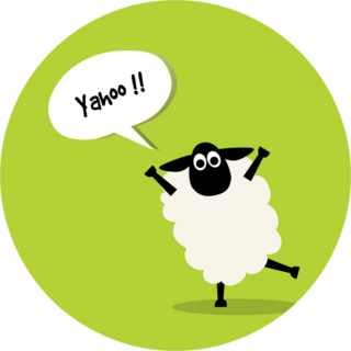 Sheep Jump And Say Yahoo Illustration Sticker