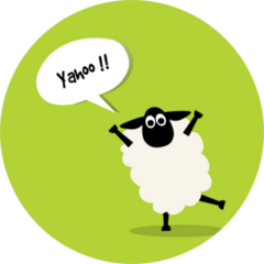 Sheep Jump And Say Yahoo Illustration Sticker