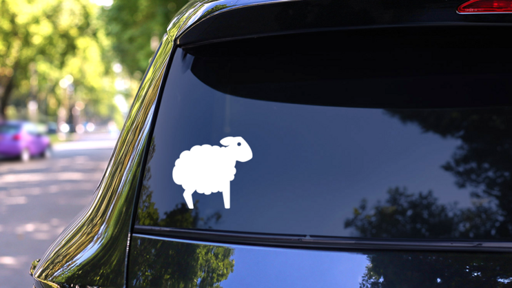 Sheep Lamb Silhouette Sticker on a Rear Car Window (New) example