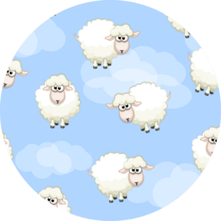 Sheep On Sky, Seamless Pattern Sticker